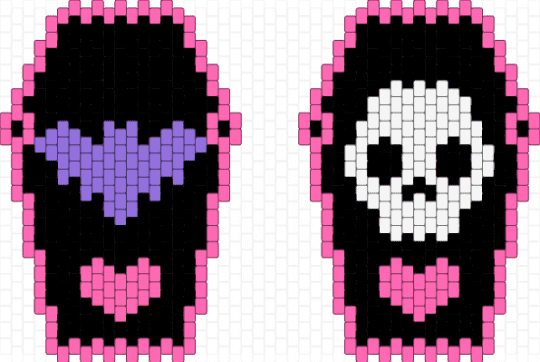 Girly Coffin Bag - black,pink