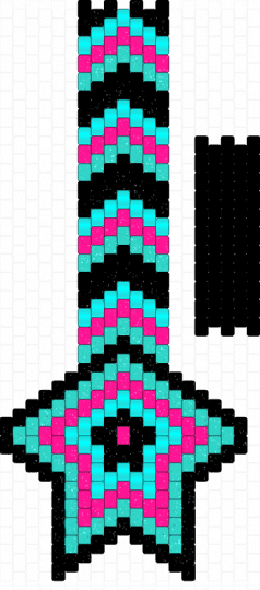Lil miku themed star tie - pink, teal