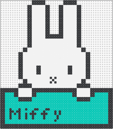 Miffy Name tag - white,teal