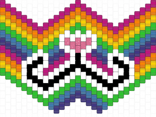 Rainbow Kandi Cat Mask!! - pink,orange,yellow,green