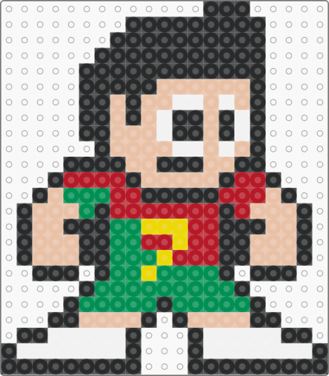 Ronaldo (CR7) Perler Beads - black,beige,green