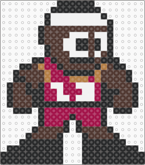 First Cavs Stint LeBron James Perler Beads - black,brown
