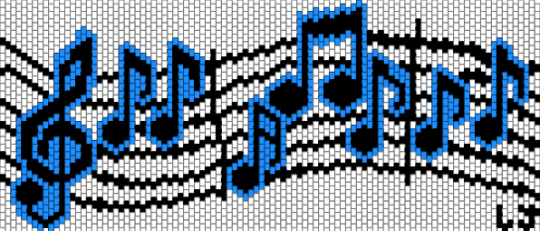 Music note panel (blue) - white