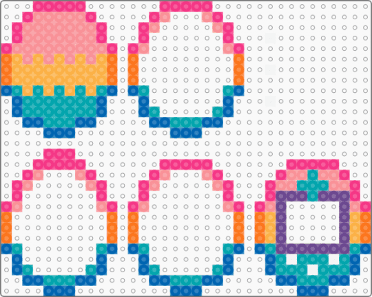 Tamagotchi thingy of a OC of mine - orange,teal,colorful,oc,tamagotchi