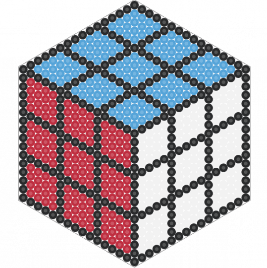 big cube - light blue,red