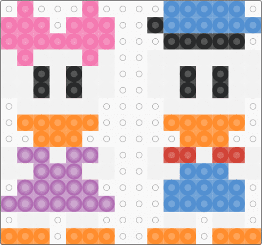 Daisy Donald - pink,orange,light blue