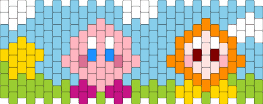 Kirby with waddle dee and star ⭐️ - light blue,green,pink