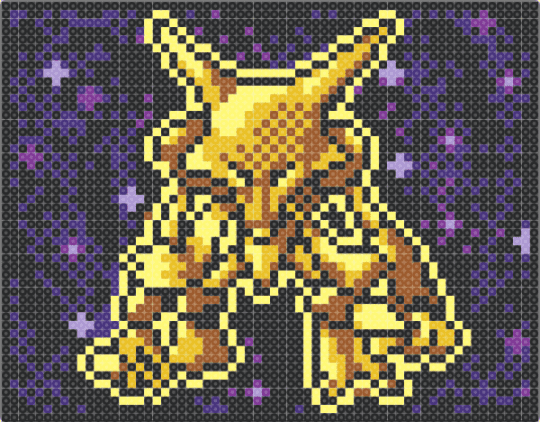 alakazam - alakazam, black, pokemon, purple, yellow