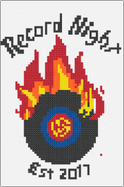Record - record,fire,flames,music,sign,text,orange,red,black