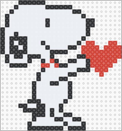 snoopy with heart - white