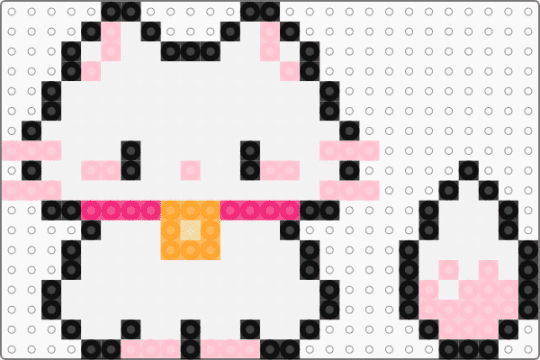 pink small cat with tail cute - pink, white