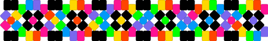 Rainbow dna x base cuff - red,green,pink,colorful