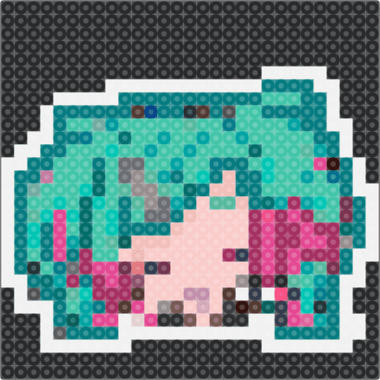 miku pixel art pjsk - teal,pink,beige