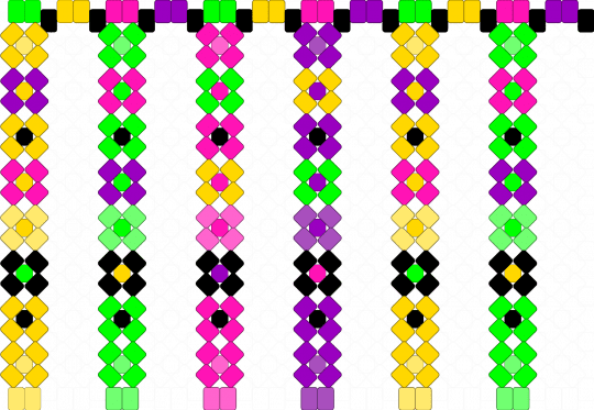 clown belt wip - green, pink, yellow