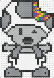 bite out of toad - toad,zombie,mario,nintendo,character,brain,spooky,colorful,grayscale,white