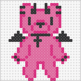 pink devil bear - teddy bear,devil,winged,cheeky,playful,mischievous,adorable,pink