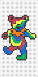rainbow dancing bear - grateful dead,teddy bear,tye dye,band,trippy,colorful,playful,kaleidoscope,cheerful,music