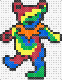 rainbow dancing bear - grateful dead,teddy bear,tye dye,band,trippy,colorful,playful,kaleidoscope,cheer