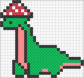 mushy dino - dinosaur,brontosaurus,mushroom,hat,cute,whimsical,prehistoric,playful,green