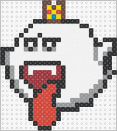 king boo - boo,ghost,mario,nintendo,crown,mischievous,fan,red,white