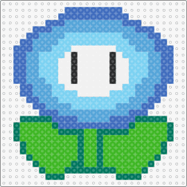 ice flower - ice flower,mario,nintendo,video game,cool,frosty,power-up,nostalgia,creative,blue,green