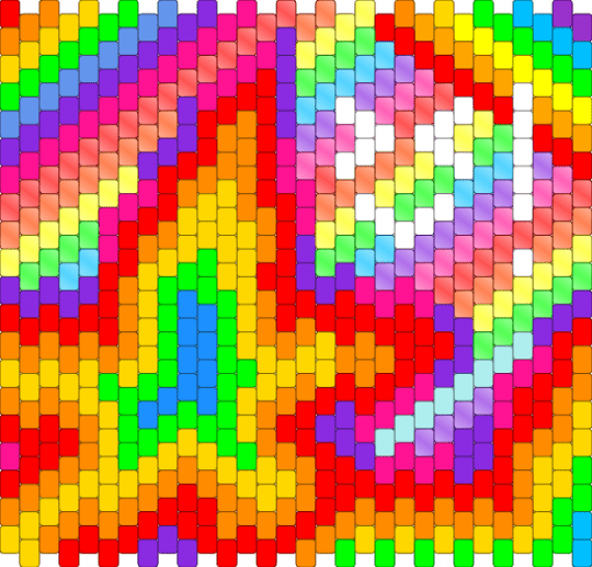 Kandi bag front/ back - red,orange,yellow