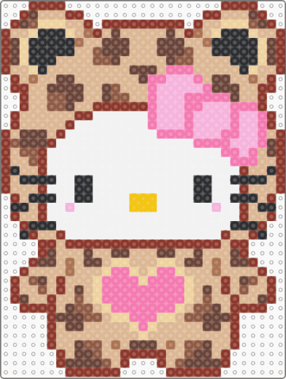 leopard hello kitty - red,beige,pink