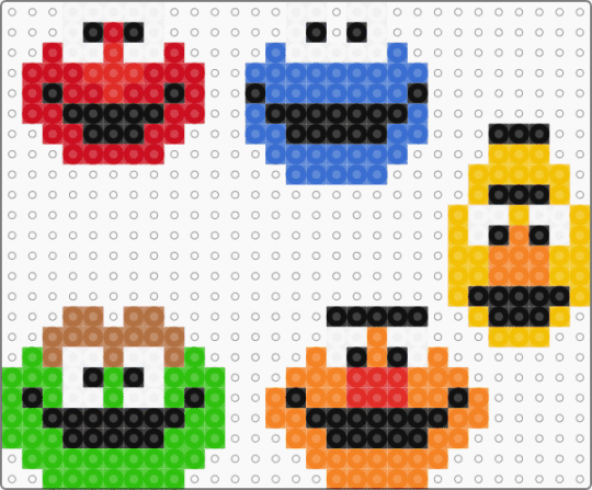 Sesame street friend faces easy - red,green,orange,blue