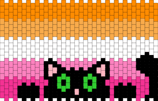 Lesbian peekaboo cat - orange,pink