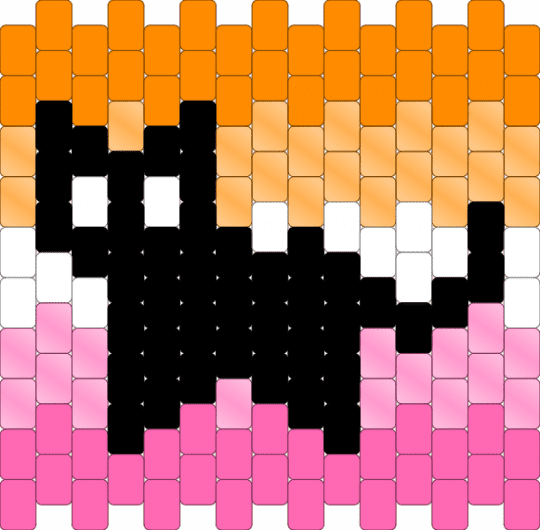 Lesbian cat the normal way - orange,pink