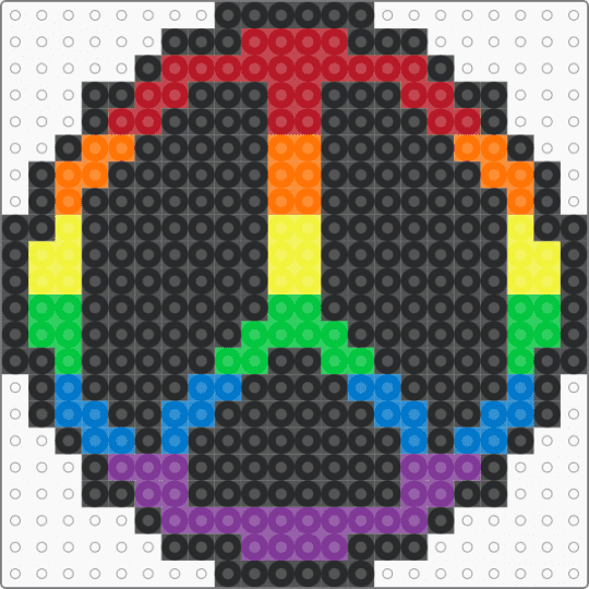 rainbow peace sign charm - black,green,pink,colorful