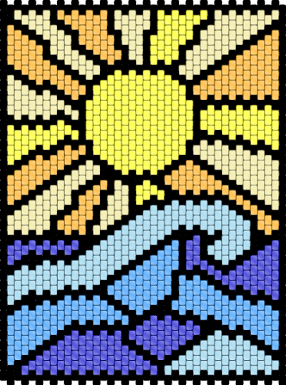 sunset stained glass - yellow,light blue