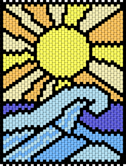 sunset stained glass 2 - yellow,light blue