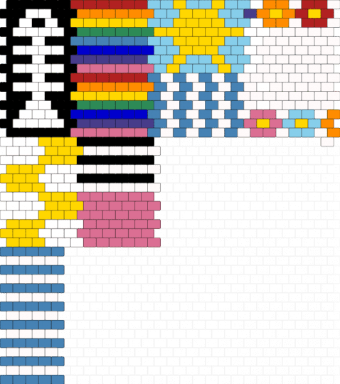 Bag - white,blue,yellow,light blue,colorful