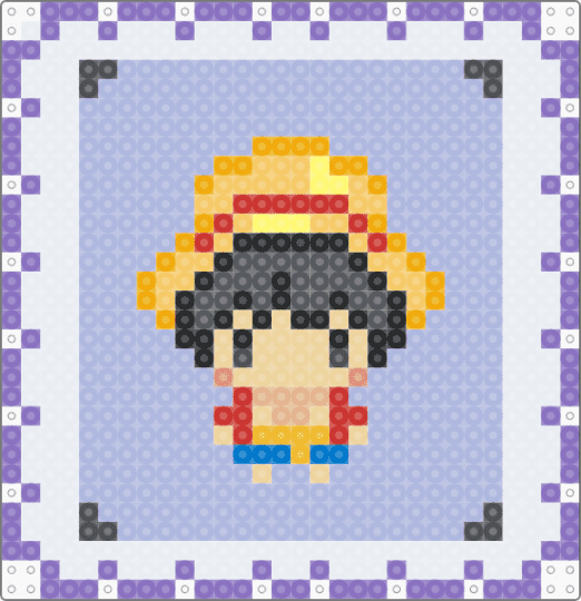 Luffy Stamp - blue,pink