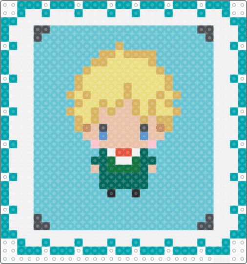 Loid Stamp - teal,light blue,yellow
