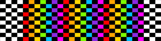 rainbow checker cuff 28 size wrist - black,green,red,light blue,colorful,28,28 wrist,rainbow,rainbow cuff,checker,checkered,ladder stitch,ladder cuff