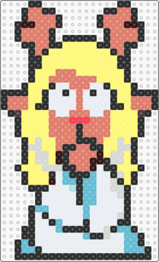 Noelle Deltarune hiding from queen sprite - orange,yellow