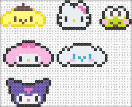 Sanrio - white,yellow,pink,purple