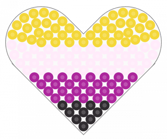 Enby heart - pink, yellow