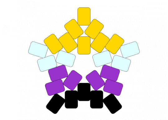 Enby star - purple, yellow