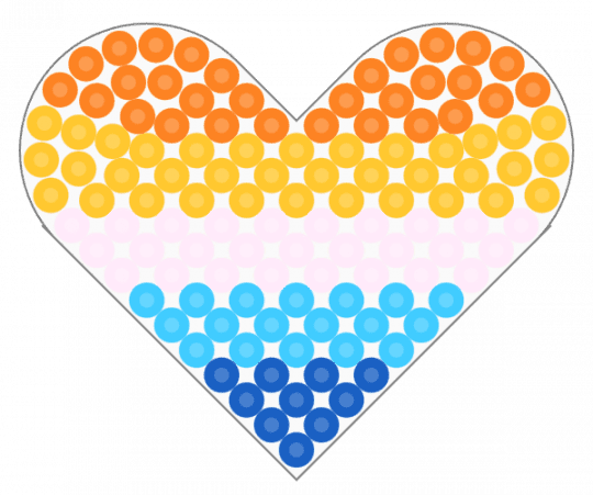 AroAce heart - orange, yellow