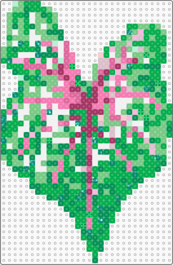 Green pink begonia leaf - teal,green,pink