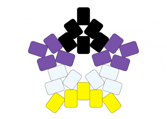 Nonbinary star (smol)!! 💛 🤍 💜 🖤 - 