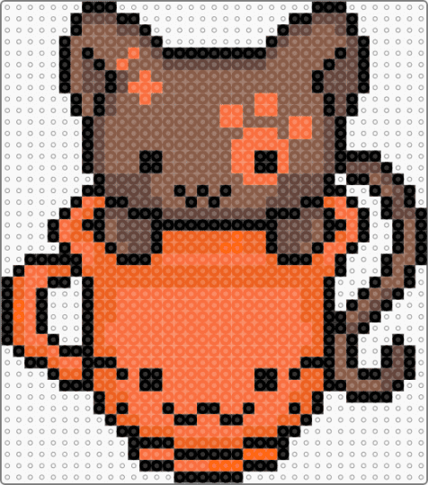 brown cat in a orange cup🧡 - orange