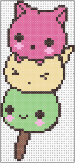 Cute cats on a stick? (idek) - brown,teal,pink,beige