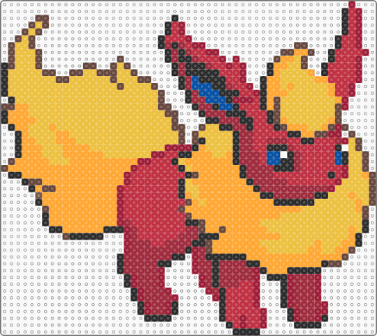 #0136 - Flareon - red,yellow,orange