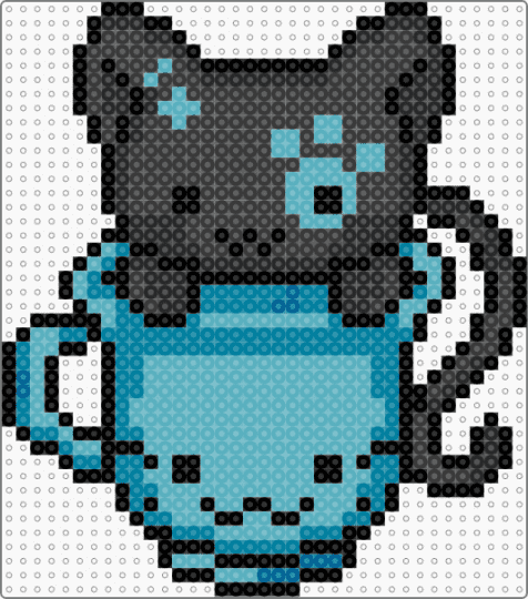 black cat in a blue cup🩵 - teal