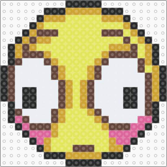 Emoji guy blushing (He looks a lil krayz...) - brown,orange,yellow