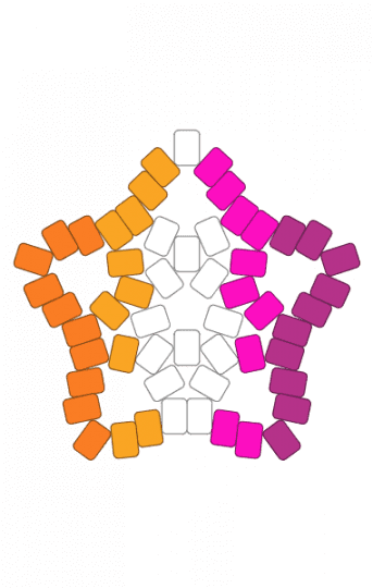 Lesbian star (big)!! 🧡💛🤍🩷❤️ - orange, pink